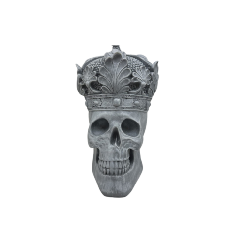 Grå skull med krone