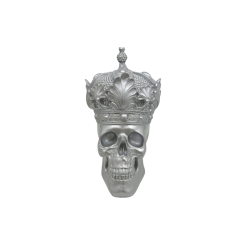 Sølv skull med krone