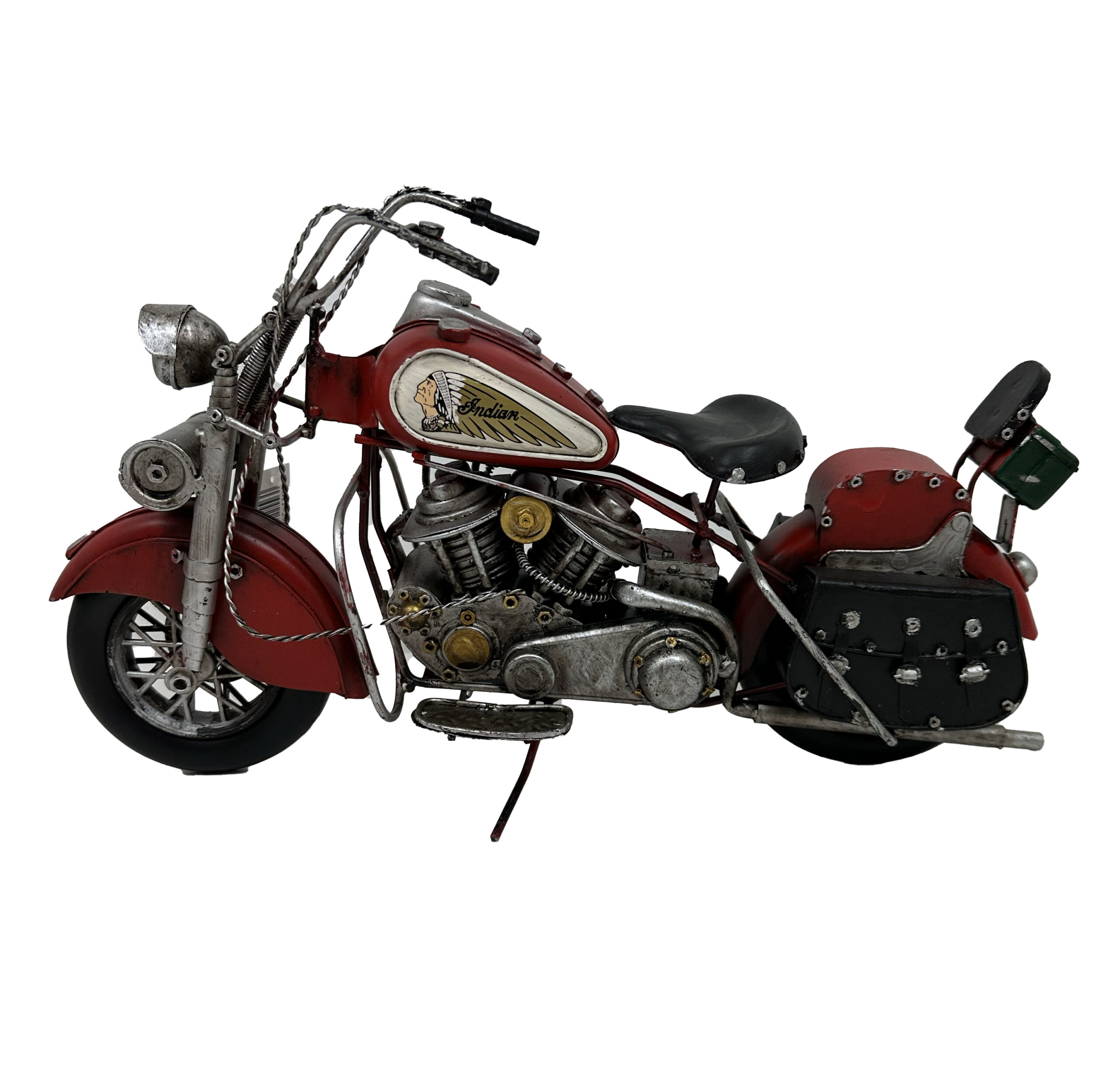 Vintage Tin Motorcykel - Rød Indian | Hurtig Levering – Køb!