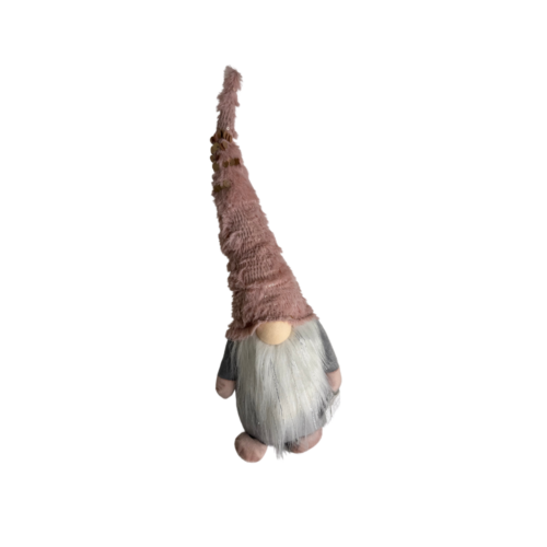 Plys nisse med pink lang hue