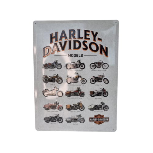 Harley Davidson models Tin skilt 30 X 40