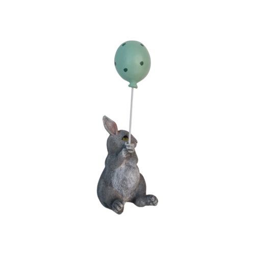 Grå påskehare med ballon - Image 2