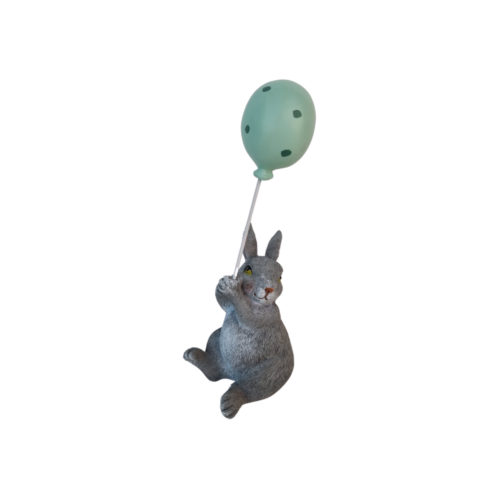 Grå påskehare med ballon