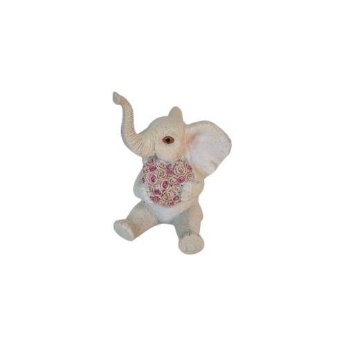 Lille hvid elefant med hjerte buket