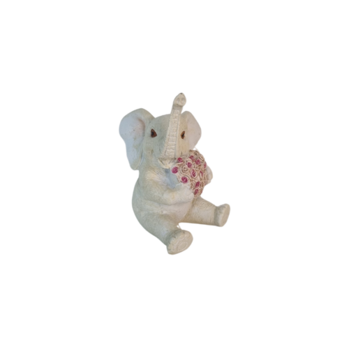Lille hvid elefant med hjerte buket - Image 2