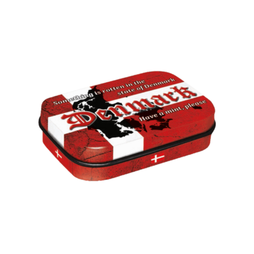 Mintpastiller i tin med logo Denmark flag
