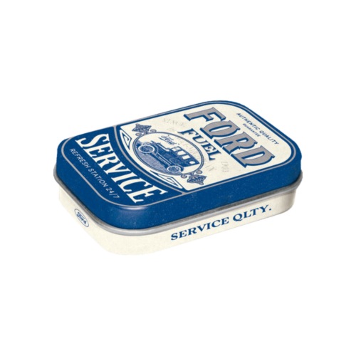 Mintpastiller i tin med Ford logo