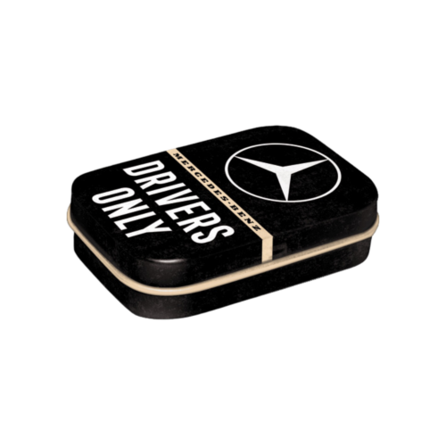 Mintpastiller i tin med logo Mercedes Benz drivers only