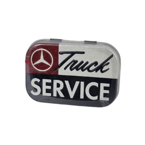 Mintpastiller i tin med logo Mercedes truck service